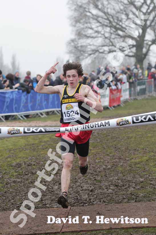 Daniel Evans wins the under-15 boys McCain World Cross Country Trials and Inter Counties.
